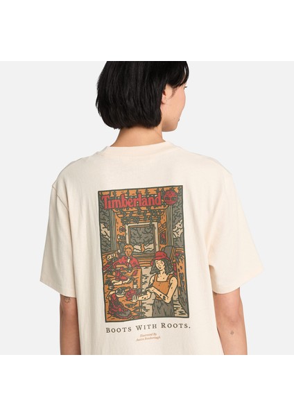 Washed Boot Lab Back Graphic Tee Erkek Bej Tshirt TB0A6DPDCR31 fırsatları