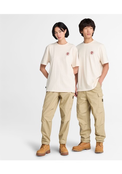 Washed Boot Lab Back Graphic Tee Erkek Bej Tshirt TB0A6DPDCR31