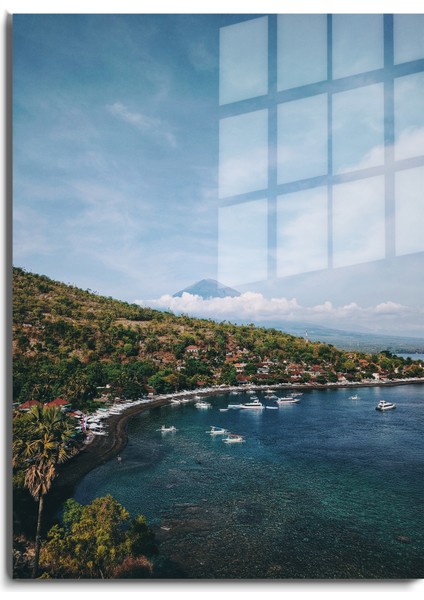 Doğa, Manzara 3D Dekoratif Bask Cam Tablo 129