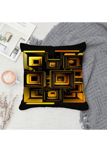 Çift Taraf Baskılı Gizli Di Özel Tasarım Süet Dokulu Kırlent Kılıfı Takımı 114