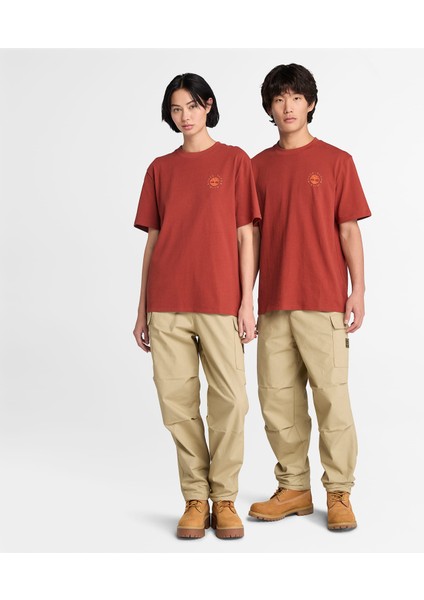 Washed Boot Lab Back Graphic Tee Erkek Bordo Tshirt TB0A6DPDEOD1