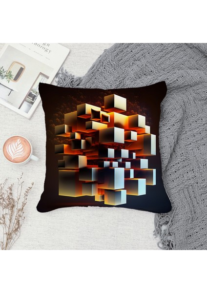 Çift Taraf Baskılı Gizli Di Özel Tasarım Süet Dokulu Kırlent Kılıfı Takımı 72