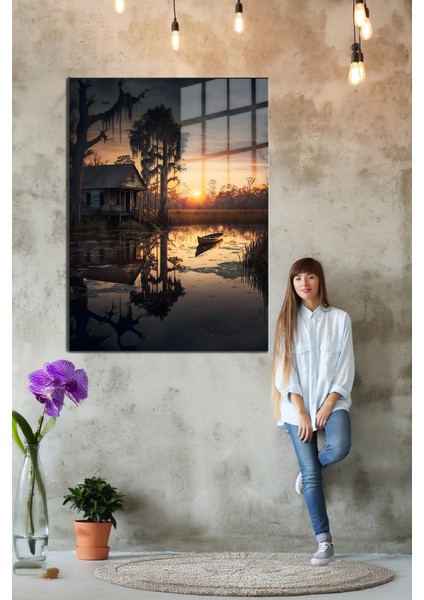 Doğa, Manzara 3D Dekoratif Bask Cam Tablo 79