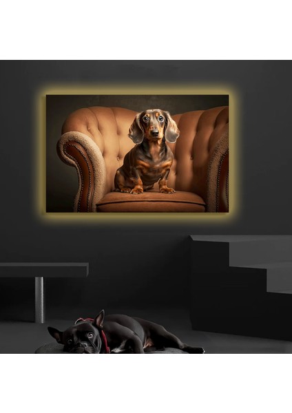 LED Işıklı Kanvas Tablo, 3D Dekoratif Baskılı Tablo Yapay Zeka Desteksli Hayvanlar 223