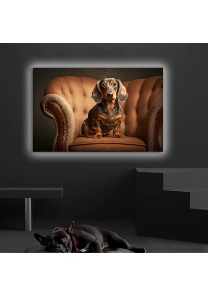 LED Işıklı Kanvas Tablo, 3D Dekoratif Baskılı Tablo Yapay Zeka Desteksli Hayvanlar 223