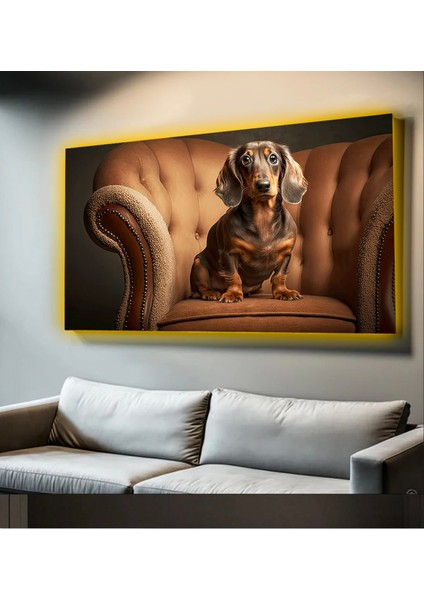LED Işıklı Kanvas Tablo, 3D Dekoratif Baskılı Tablo Yapay Zeka Desteksli Hayvanlar 223