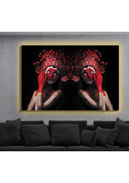 LED Işıklı Kanvas Tablo, 3D Dekoratif Baskılı Tablo Yapay Zeka Destekli Modern Tasarımlar 240