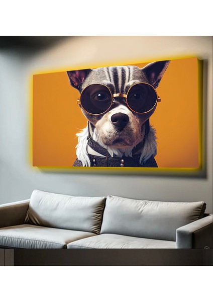 LED Işıklı Kanvas Tablo, 3D Dekoratif Baskılı Tablo Yapay Zeka Desteksli Hayvanlar 06