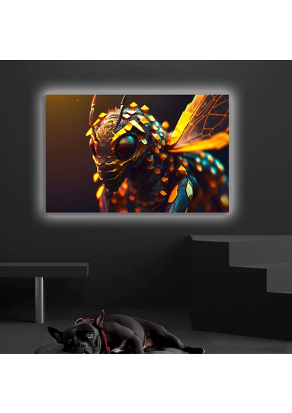 LED Işıklı Kanvas Tablo, 3D Dekoratif Baskılı Tablo Yapay Zeka Desteksli Hayvanlar 12