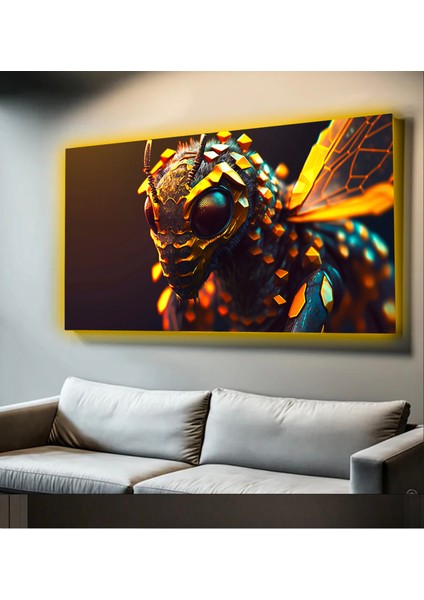 LED Işıklı Kanvas Tablo, 3D Dekoratif Baskılı Tablo Yapay Zeka Desteksli Hayvanlar 12
