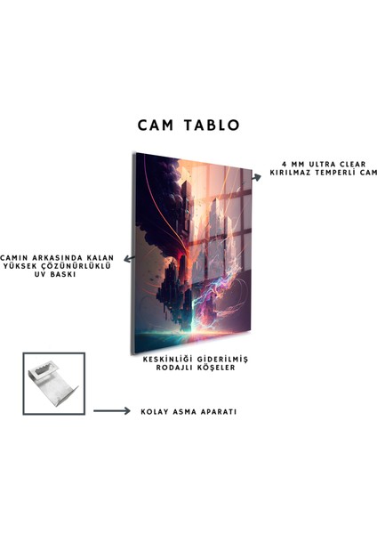 Space/uzay Yapay Zeka Özel Tasarım Cam Tablo Ofis, Mutfak Çocuk Odası, Salon 05 indirimleri