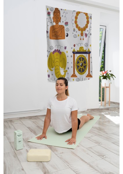 Bohem,yoga, Meditasyon,burçlar ve Mandala Temalı, Duvar Örtüsü 115