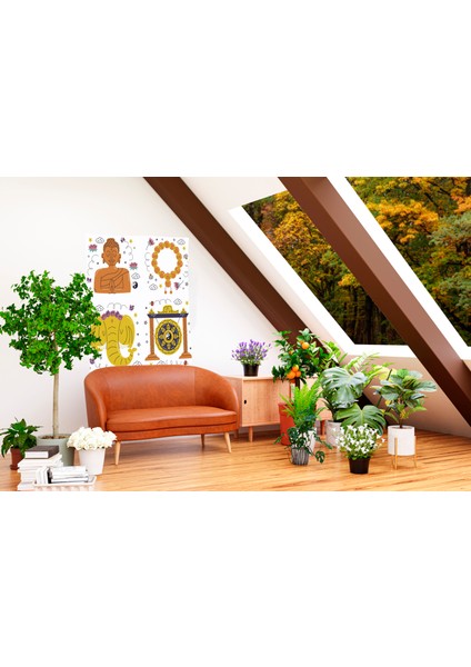 Bohem,yoga, Meditasyon,burçlar ve Mandala Temalı, Duvar Örtüsü 115