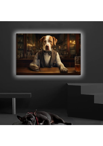 LED Işıklı Kanvas Tablo, 3D Dekoratif Baskılı Tablo Yapay Zeka Desteksli Hayvanlar 352