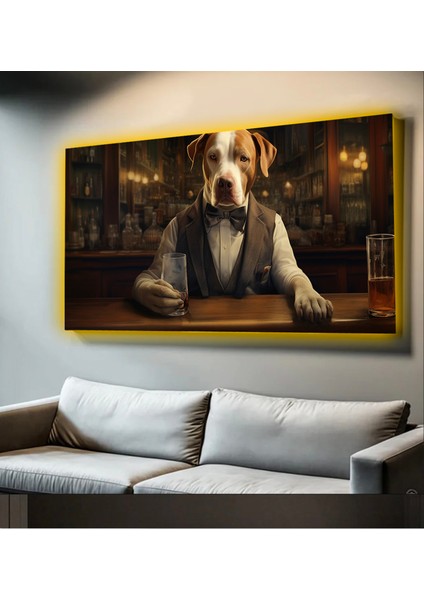 LED Işıklı Kanvas Tablo, 3D Dekoratif Baskılı Tablo Yapay Zeka Desteksli Hayvanlar 352