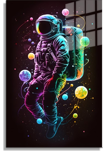 Space/uzay Yapay Zeka Özel Tasarım Cam Tablo Ofis, Mutfak Çocuk Odası, Salon 60