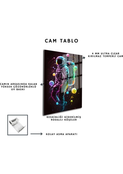 Space/uzay Yapay Zeka Özel Tasarım Cam Tablo Ofis, Mutfak Çocuk Odası, Salon 60 indirimleri