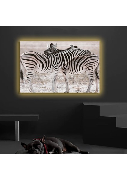 LED Işıklı Kanvas Tablo, 3D Dekoratif Baskılı Tablo Yapay Zeka Desteksli Hayvanlar 209