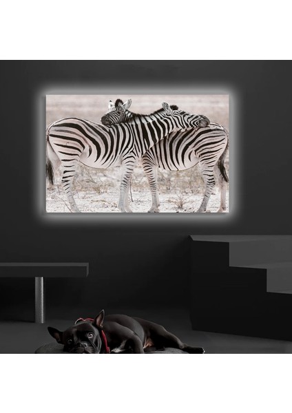 LED Işıklı Kanvas Tablo, 3D Dekoratif Baskılı Tablo Yapay Zeka Desteksli Hayvanlar 209
