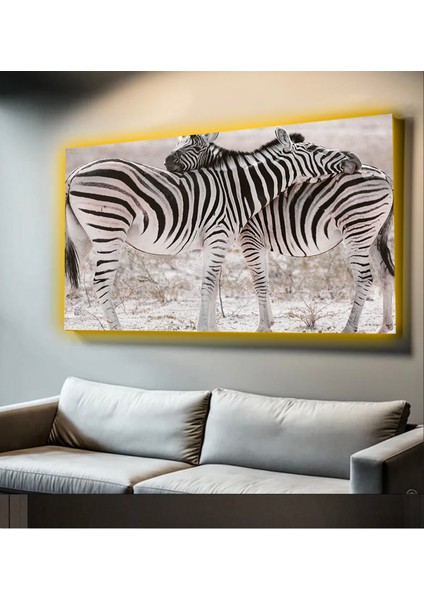 LED Işıklı Kanvas Tablo, 3D Dekoratif Baskılı Tablo Yapay Zeka Desteksli Hayvanlar 209