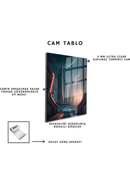 Space/uzay Yapay Zeka Özel Tasarım Cam Tablo Ofis, Mutfak Çocuk Odası, Salon 214