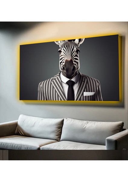 LED Işıklı Kanvas Tablo, 3D Dekoratif Baskılı Tablo Yapay Zeka Desteksli Hayvanlar 207