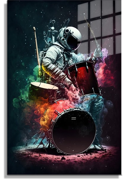 Space/uzay Yapay Zeka Özel Tasarım Cam Tablo Ofis, Mutfak Çocuk Odası, Salon 33