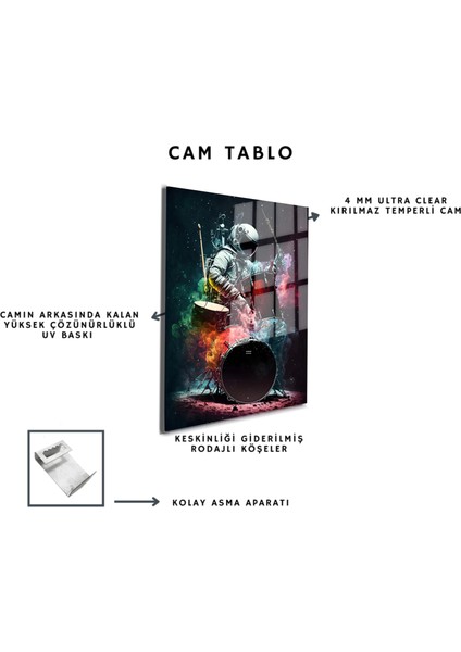 Space/uzay Yapay Zeka Özel Tasarım Cam Tablo Ofis, Mutfak Çocuk Odası, Salon 33 indirimleri