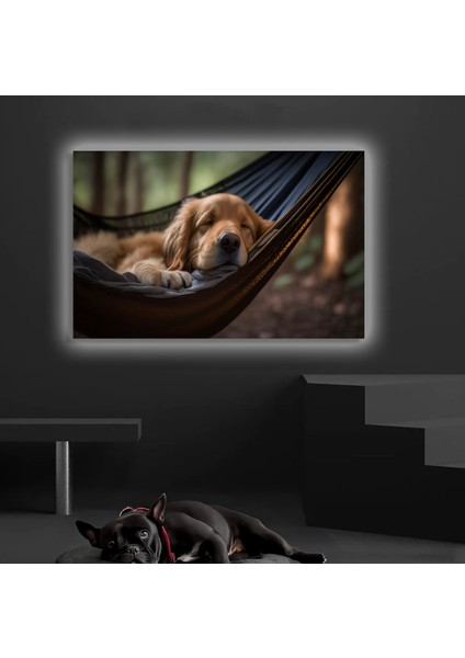 LED Işıklı Kanvas Tablo, 3D Dekoratif Baskılı Tablo Yapay Zeka Desteksli Hayvanlar 139