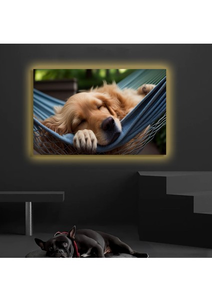 LED Işıklı Kanvas Tablo, 3D Dekoratif Baskılı Tablo Yapay Zeka Desteksli Hayvanlar 143