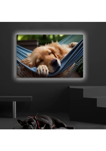LED Işıklı Kanvas Tablo, 3D Dekoratif Baskılı Tablo Yapay Zeka Desteksli Hayvanlar 143