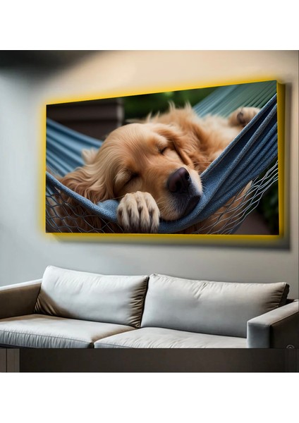 LED Işıklı Kanvas Tablo, 3D Dekoratif Baskılı Tablo Yapay Zeka Desteksli Hayvanlar 143