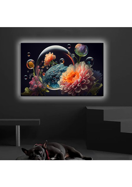 LED Işıklı Kanvas Tablo, 3D Dekoratif Baskılı Tablo Yapay Zeka Desteksli Hayvanlar 281