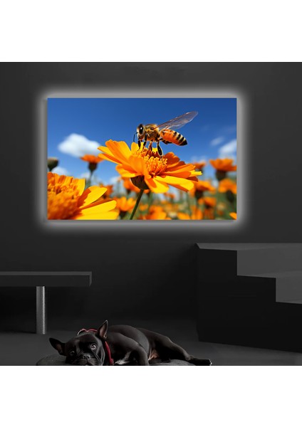 LED Işıklı Kanvas Tablo, 3D Dekoratif Baskılı Tablo Yapay Zeka Desteksli Hayvanlar 86