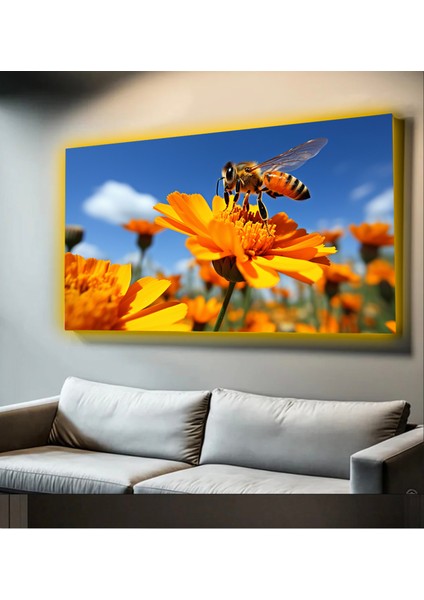 LED Işıklı Kanvas Tablo, 3D Dekoratif Baskılı Tablo Yapay Zeka Desteksli Hayvanlar 86