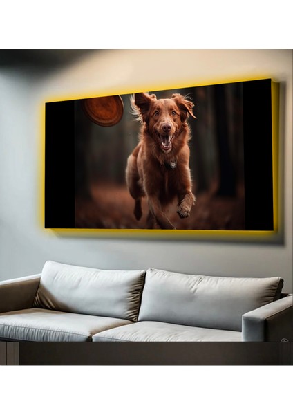 LED Işıklı Kanvas Tablo, 3D Dekoratif Baskılı Tablo Yapay Zeka Desteksli Hayvanlar 222