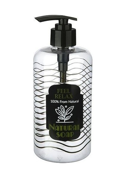 Şeffaf Sıvı Sabunluk Yuvarlak Plastik Pompalı 500 ml