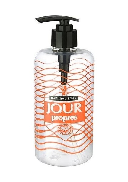 Şeffaf Sıvı Sabunluk Yuvarlak Plastik Pompalı 500 ml