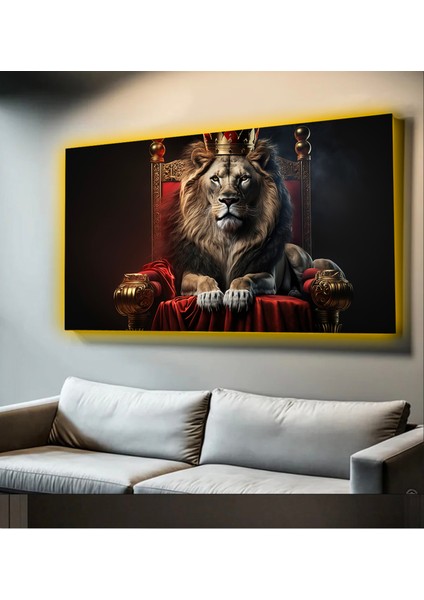 LED Işıklı Kanvas Tablo, 3D Dekoratif Baskılı Tablo Yapay Zeka Desteksli Hayvanlar 55