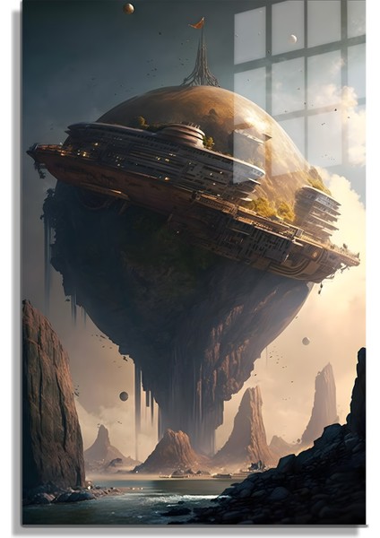 Space/uzay Yapay Zeka Özel Tasarım Cam Tablo Ofis, Mutfak Çocuk Odası, Salon 166