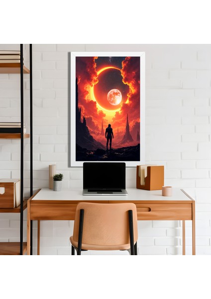 Space, Uzay, Yapay Zeka Mdf Plastik Çerçeveli Dekoratif Tablo 23