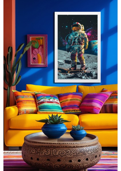 Space, Uzay, Yapay Zeka Mdf Plastik Çerçeveli Dekoratif Tablo 02