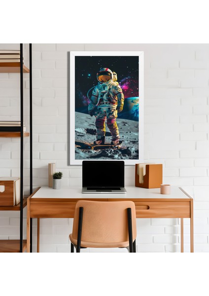 Space, Uzay, Yapay Zeka Mdf Plastik Çerçeveli Dekoratif Tablo 02