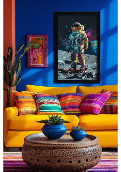 Space, Uzay, Yapay Zeka Mdf Plastik Çerçeveli Dekoratif Tablo 02