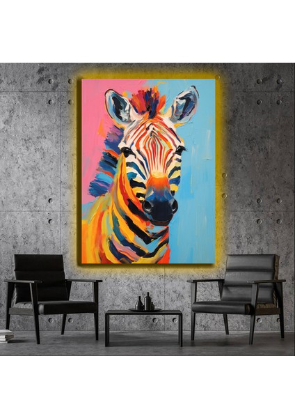 LED Işıklı Kanvas Tablo, 3D Dekoratif Baskılı Tablo Yapay Zeka Desteksli Hayvanlar 376