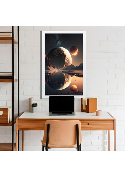 Space, Uzay, Yapay Zeka Mdf Plastik Çerçeveli Dekoratif Tablo 98