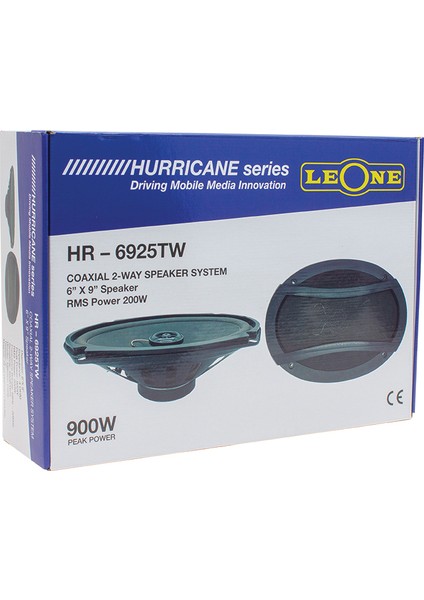HR-6925TW 900 Watt 6x9 Kapaklı Oval Plastik Çerçeveli Oto Hoparlör (Çiftli Takım )