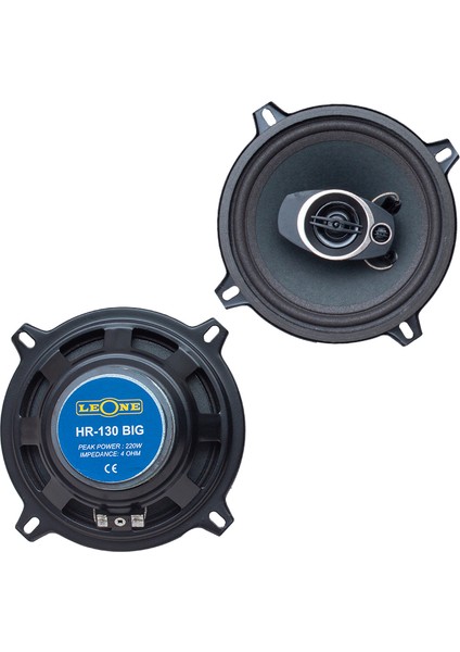 HR-130 Bıg 13 cm 220 Watt Max 110 Watt Rms 3 Yollu 2li Takım Kutulu Oto Hoparlör