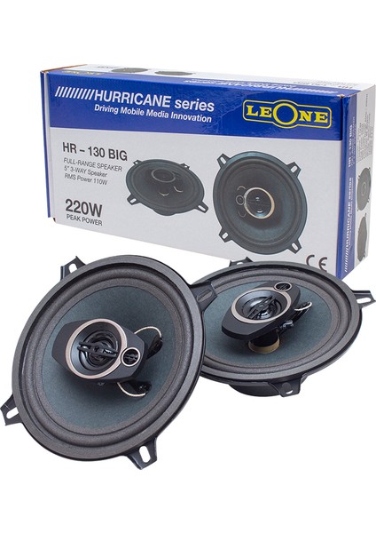 HR-130 Bıg 13 cm 220 Watt Max 110 Watt Rms 3 Yollu 2li Takım Kutulu Oto Hoparlör