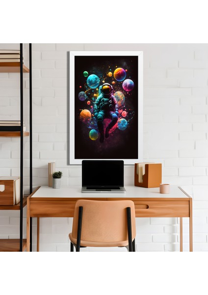 Space, Uzay, Yapay Zeka Mdf Plastik Çerçeveli Dekoratif Tablo 44